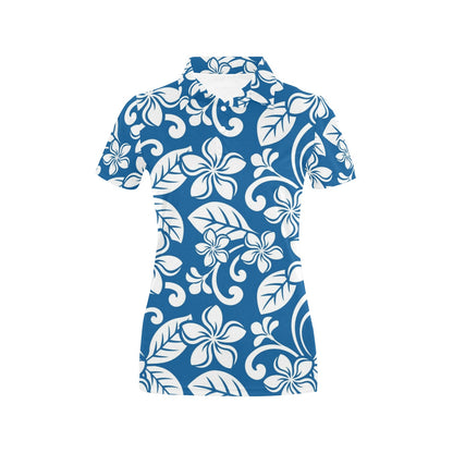 Plumeria Pattern Print Design PM013 Women's Polo Shirt