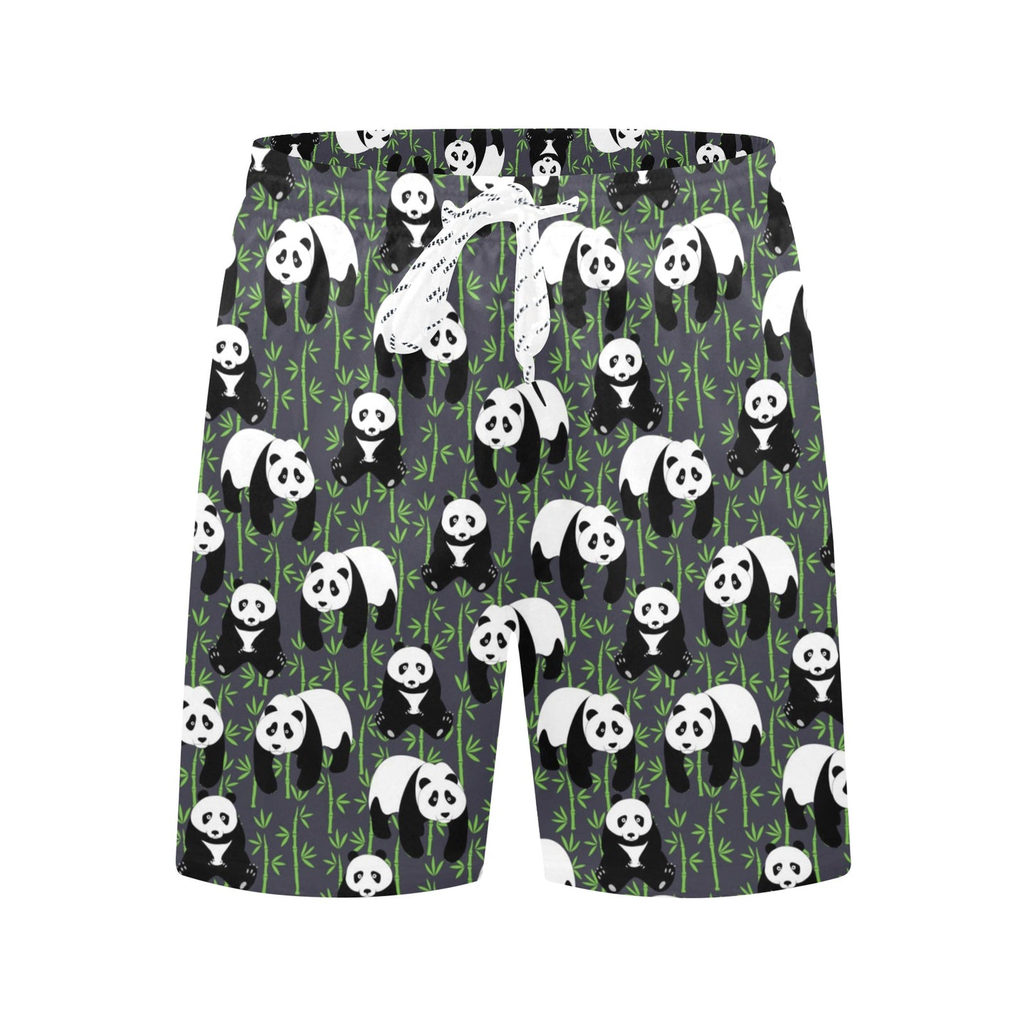 Panda Bear Bamboo Themed Print Men's Swim Trunks Beach Shorts