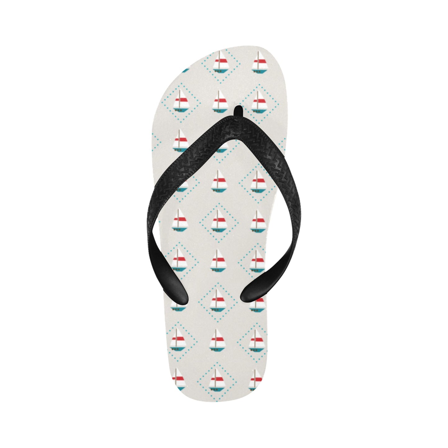 Sailboat Print Design LKS301 Flip Flops