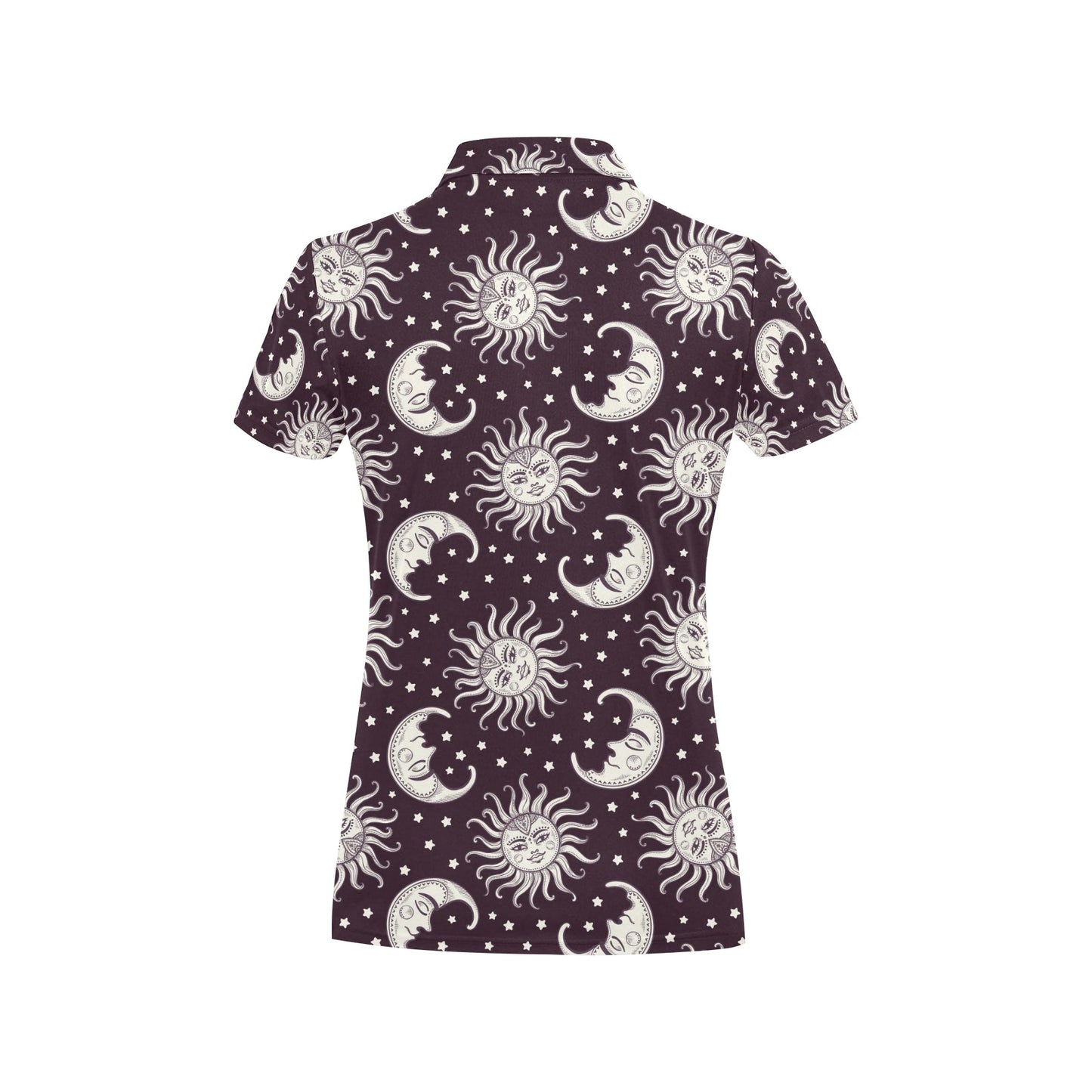 Sun Moon Face Women's Polo Shirt