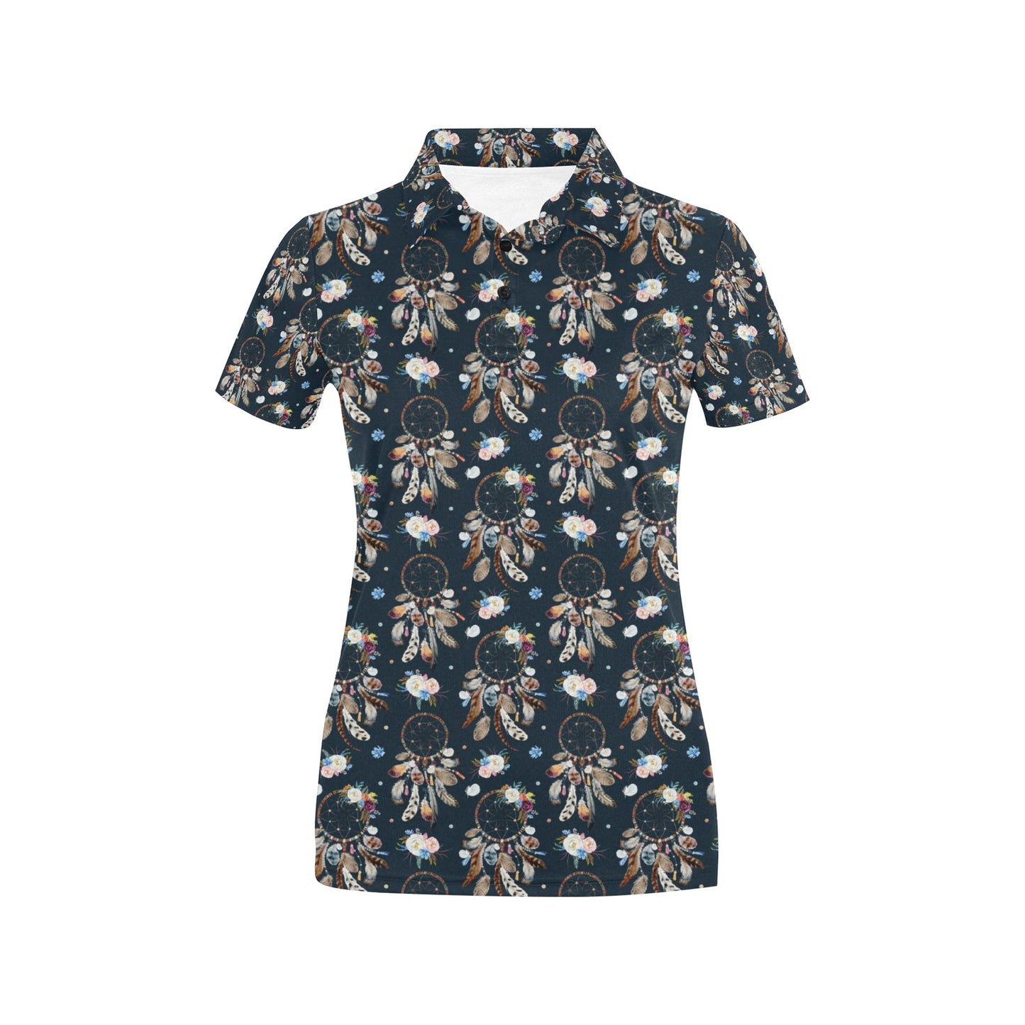 Dream Catcher Boho Floral Style Women's Polo Shirt