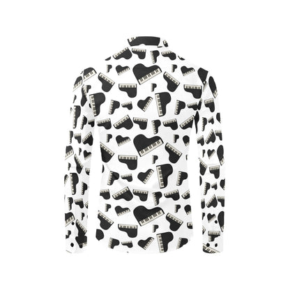 Piano Print Design LKS405 Men's Long Sleeve Dress Shirt