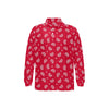 Bandana Red Paisley Print Design LKS305 Long Sleeve Polo Shirt For Men's