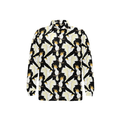 Cockatoo Print Design LKS402 Long Sleeve Polo Shirt For Men's