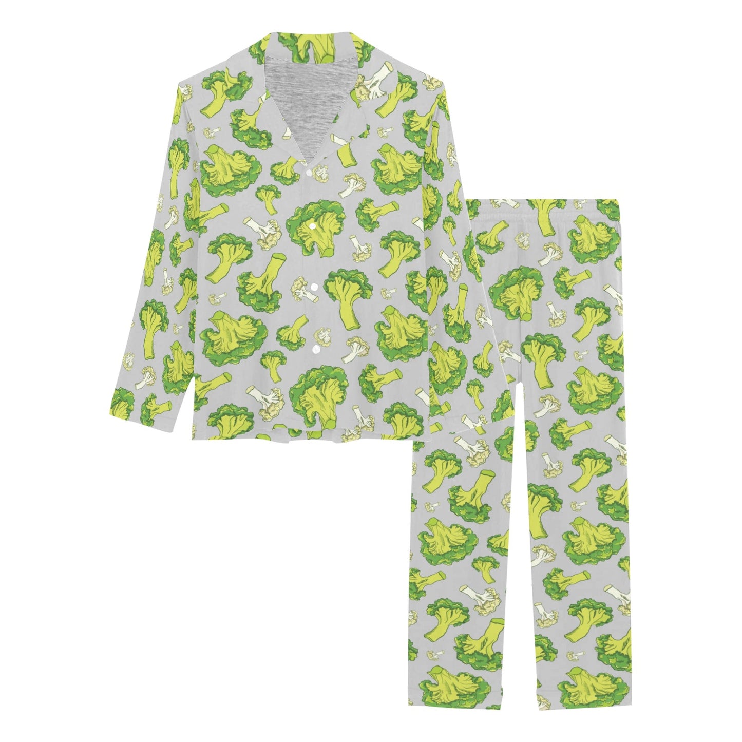Broccoli Pattern Print Design 03 Women's Long Pajama Set