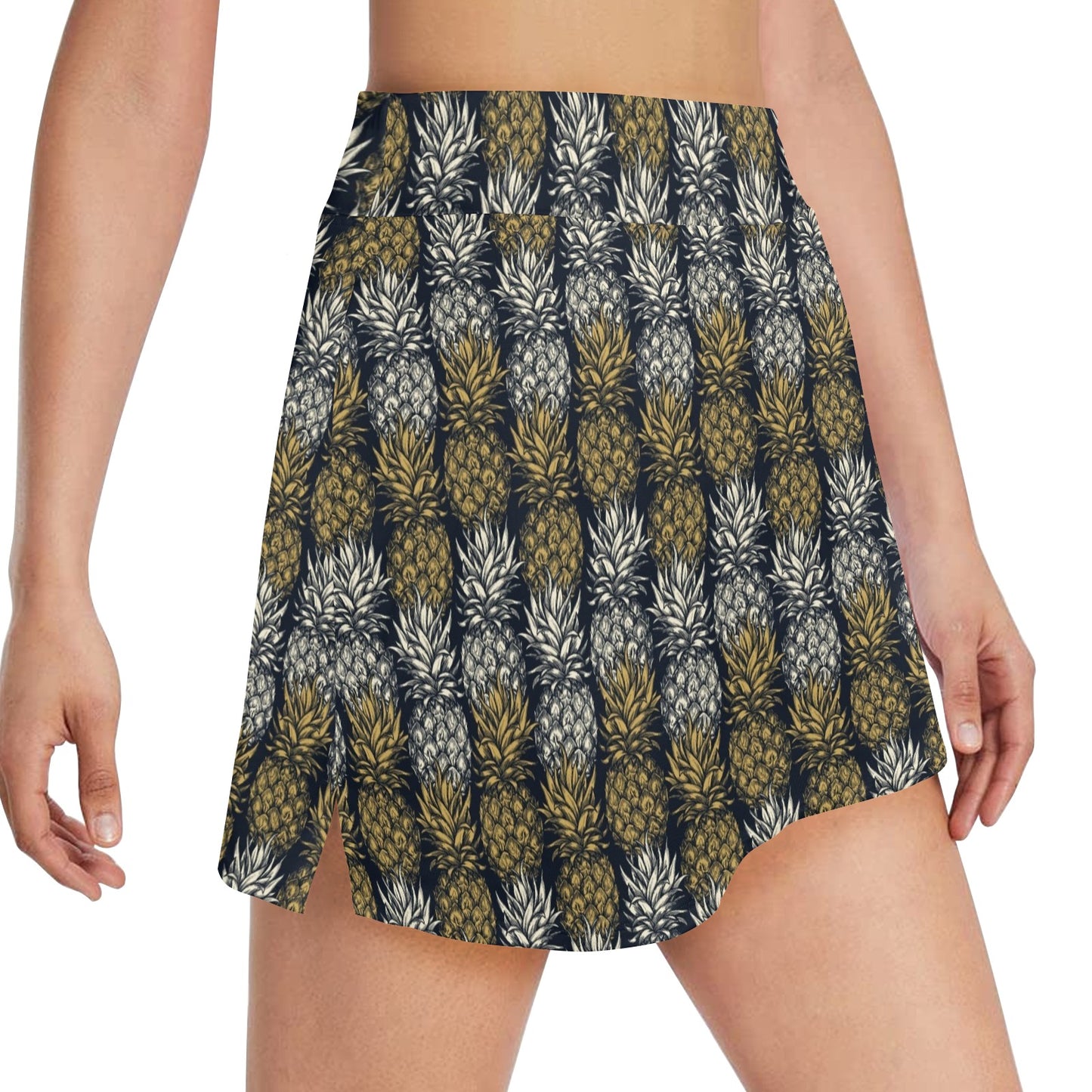 Pineapple Print Design Pattern 17" Golf & Pickleball Skort with Pockets
