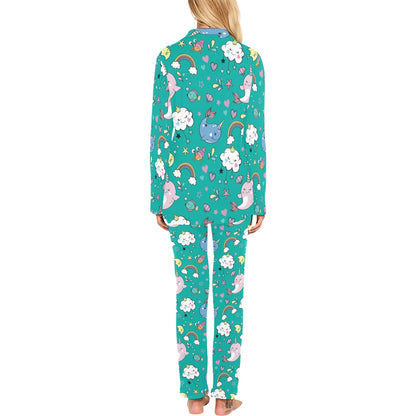 Narwhal Pattern Print Design 04 Women's Long Pajama Set