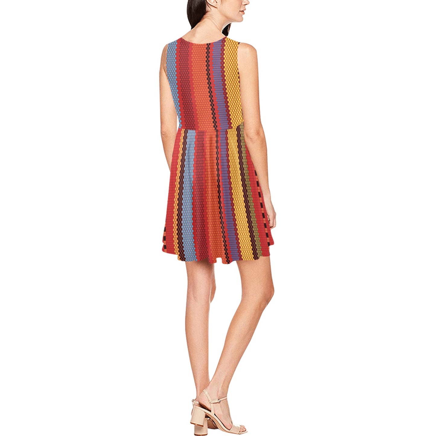 Mexican Pattern Print Design 05 Sleeveless Dress