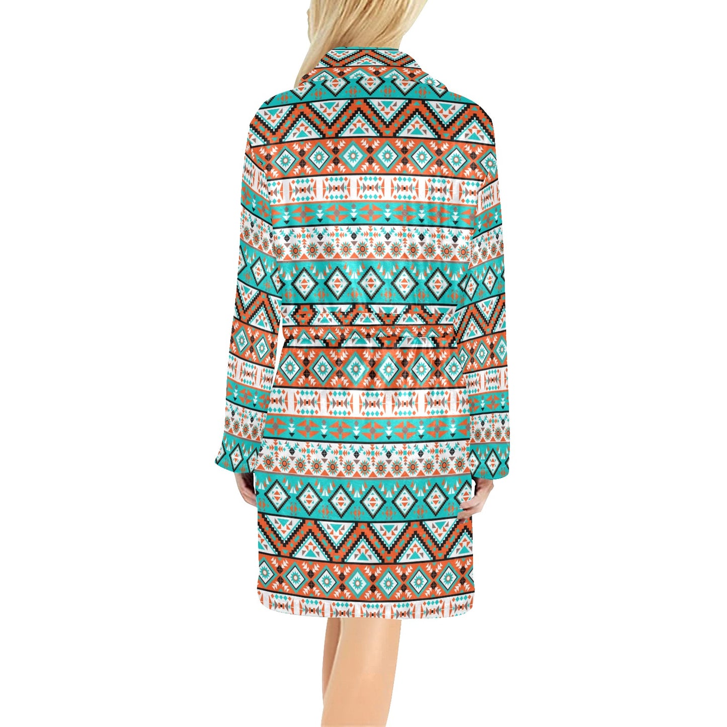 Navajo Style Print Pattern Women's Fleece Robe