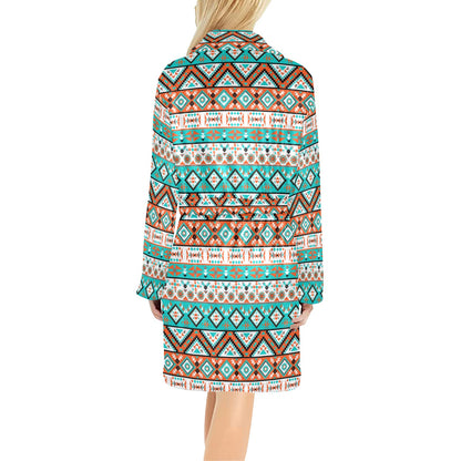 Navajo Style Print Pattern Women's Fleece Robe