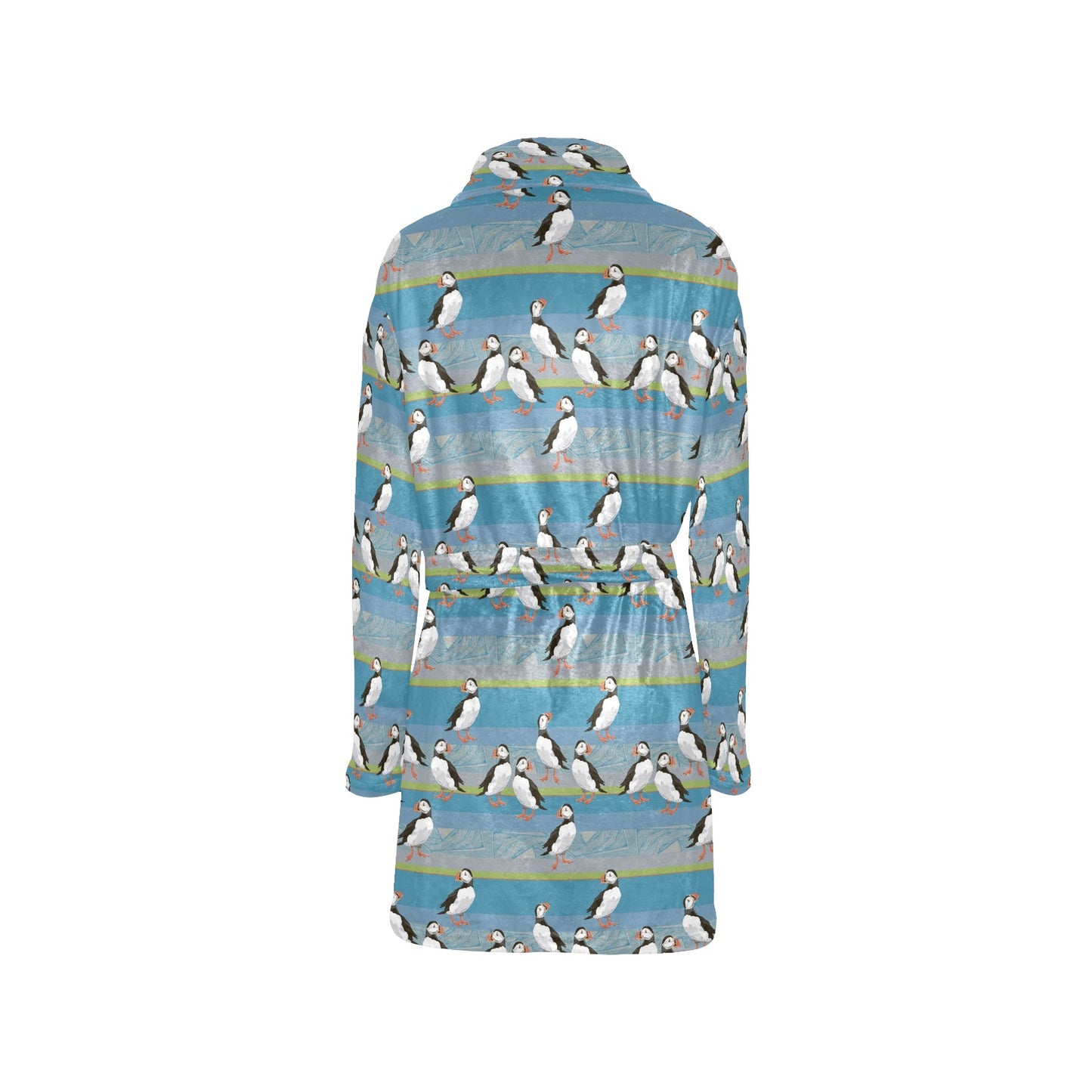 Puffin Pattern Print Design A01 Women's Fleece Robe