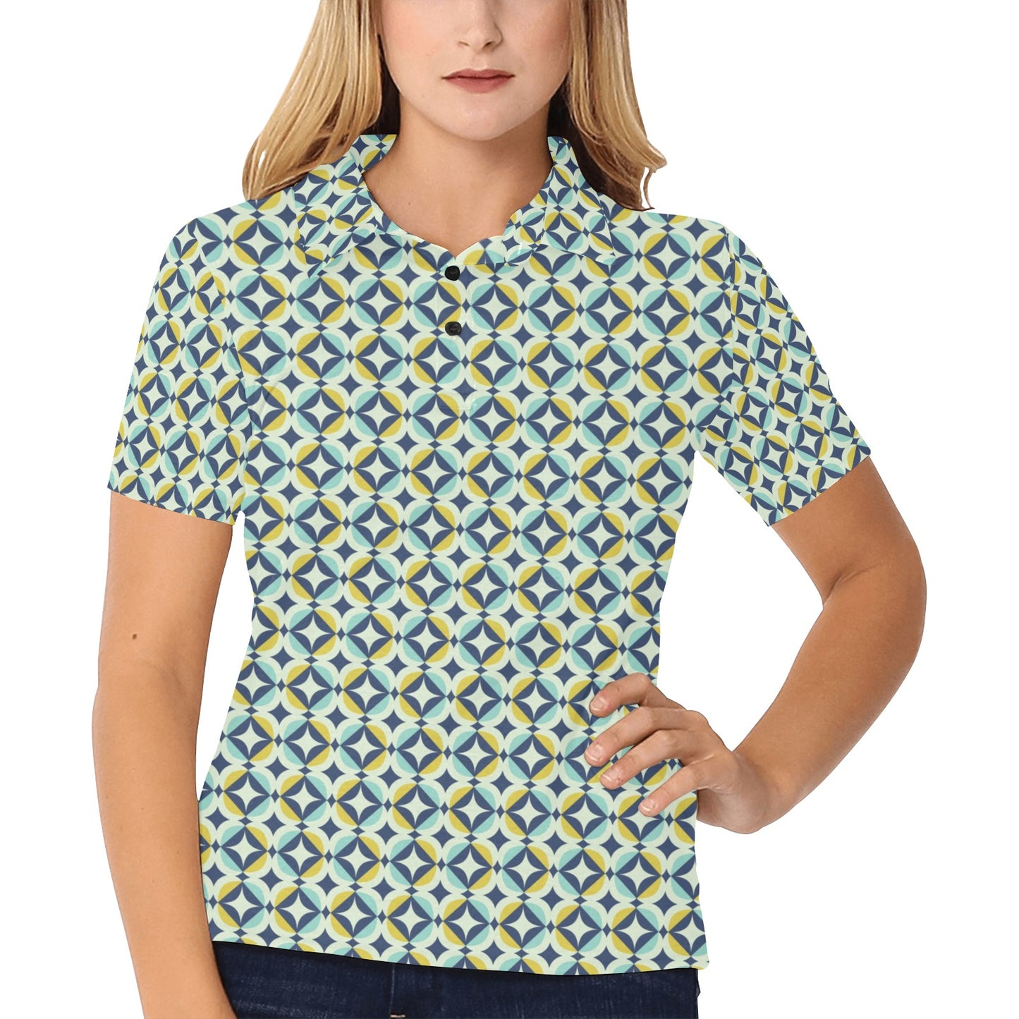 Swedish Design Pattern Women's Polo Shirt