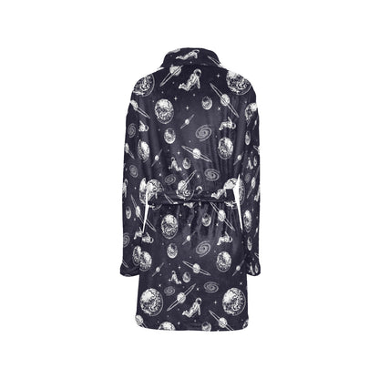 Space Astronaut Print Design LKS302 Women's Fleece Robe