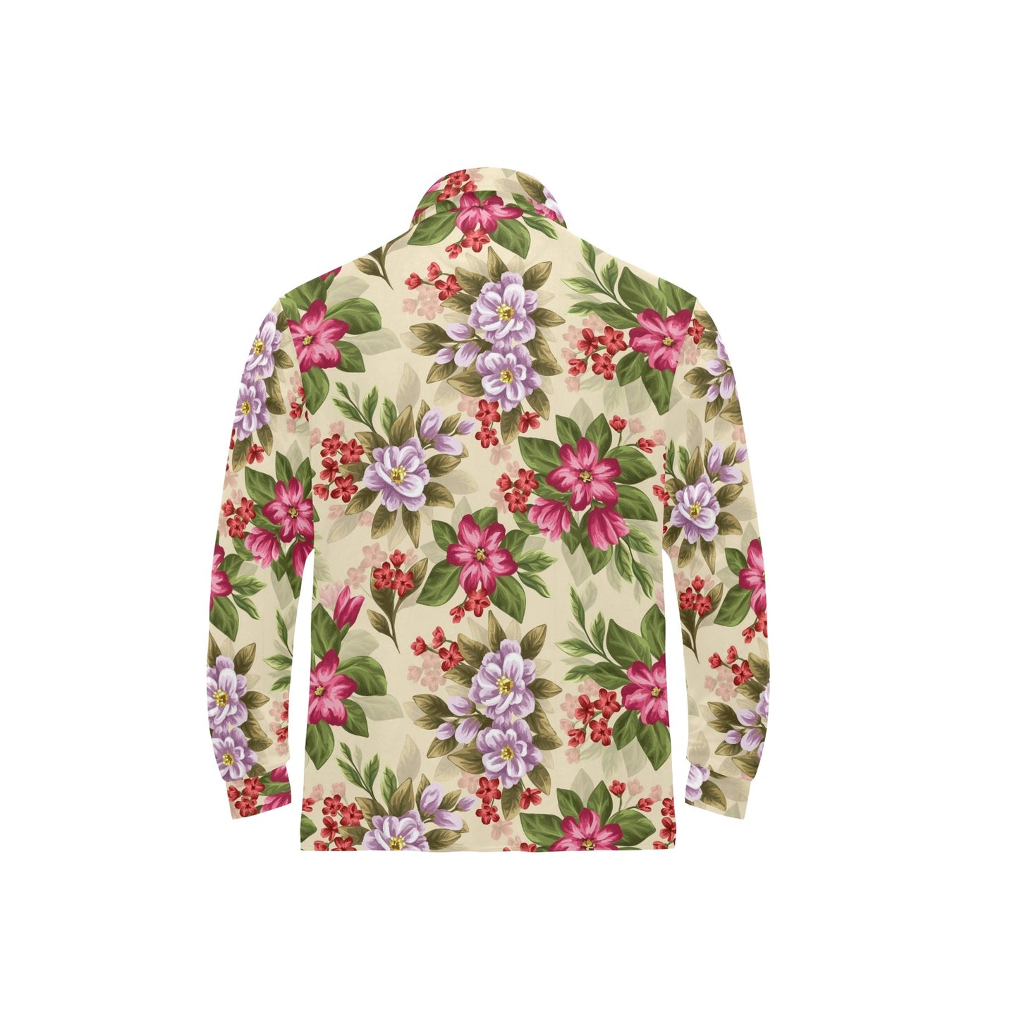 Summer Floral Pattern Print Design SF08 Long Sleeve Polo Shirt For Men's