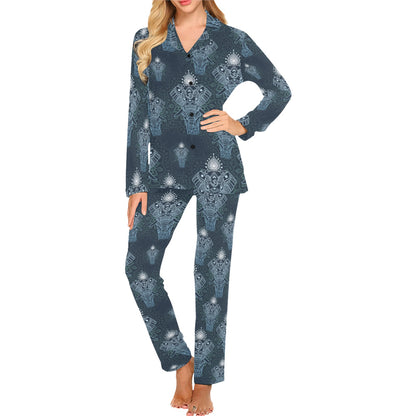 Elephant Mandala Women's Long Pajama Set