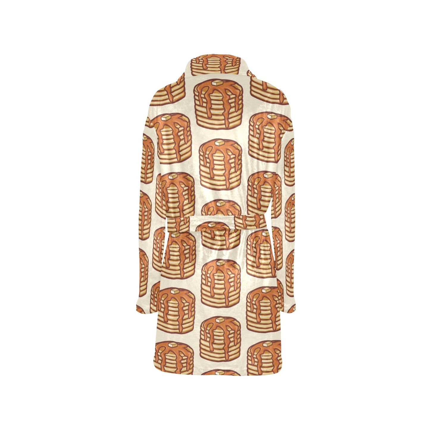 Pancake Pattern Print Design A02 Women's Fleece Robe