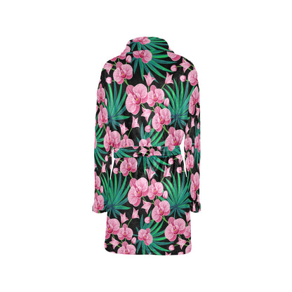 Orchid Pink Pattern Print Design OR06 Women's Fleece Robe