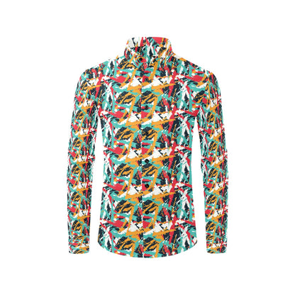 Splatter Print Design LKS304 Men's Long Sleeve Dress Shirt