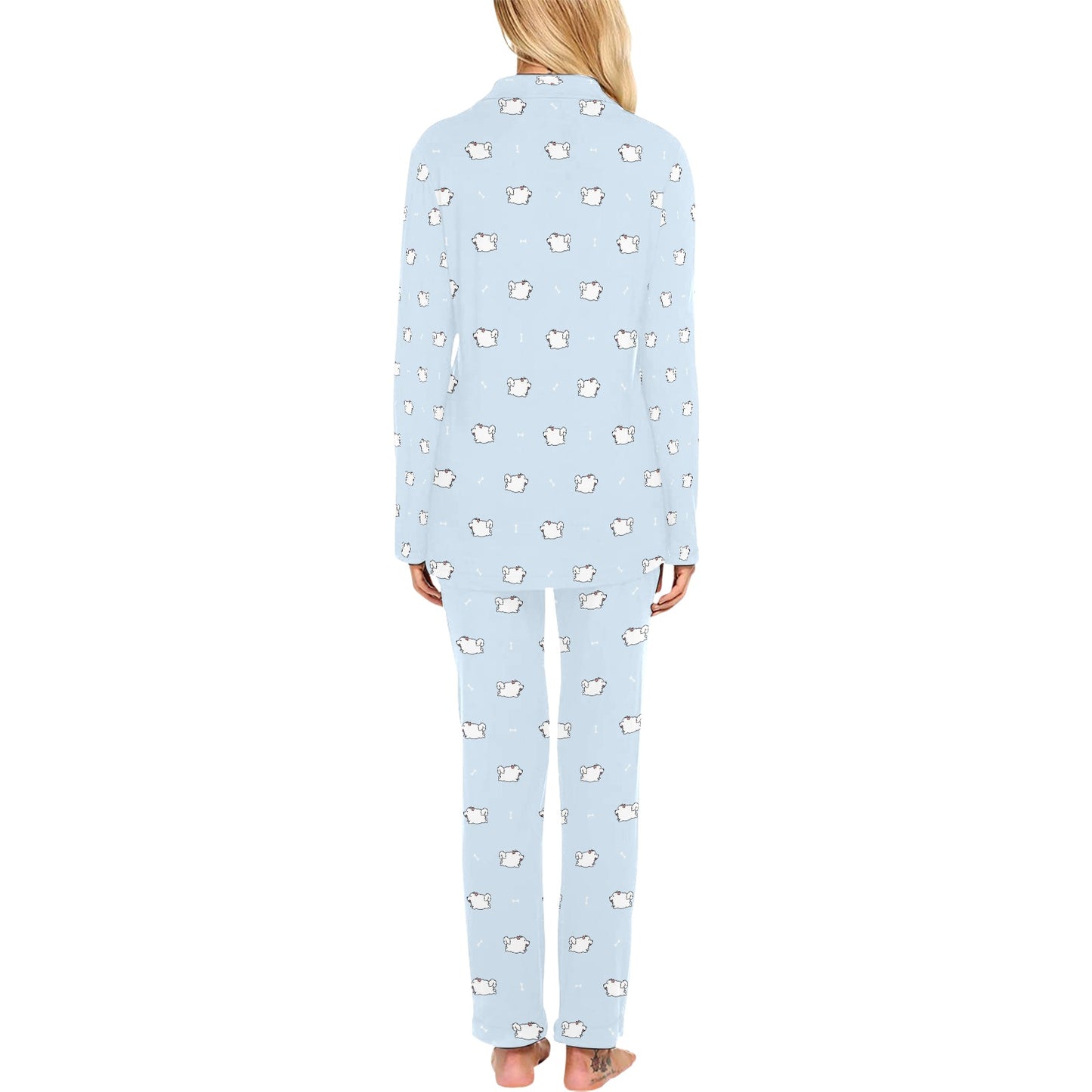 Samoyeds Print Design LKS302 Women's Long Pajama Set