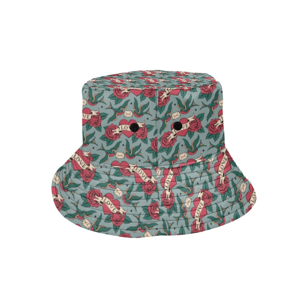Tattoo Heart Print Design LKS301 Unisex Bucket Hat