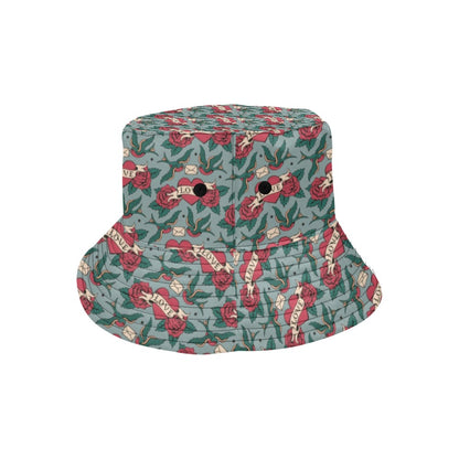 Tattoo Heart Print Design LKS301 Unisex Bucket Hat