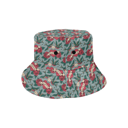 Tattoo Heart Print Design LKS301 Unisex Bucket Hat
