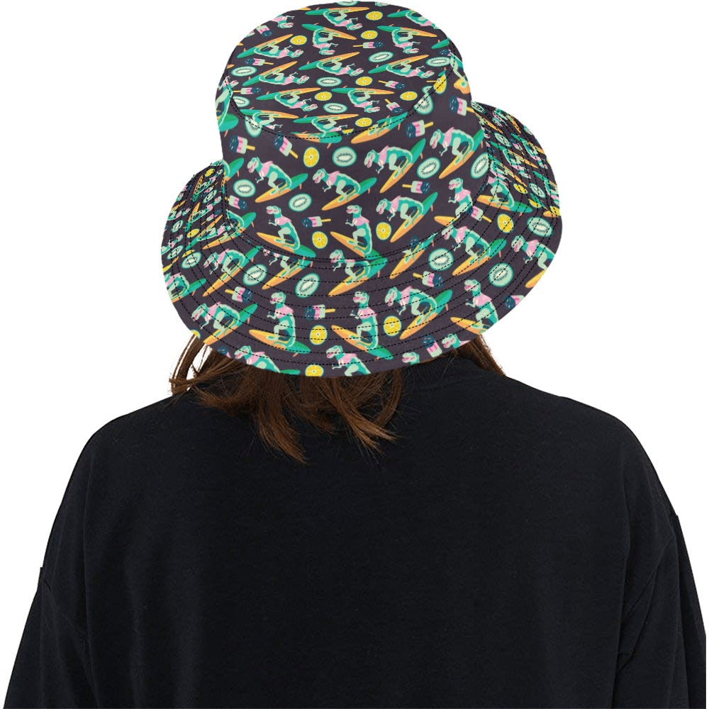Surfboard T Rex Print Design LKS301 Unisex Bucket Hat
