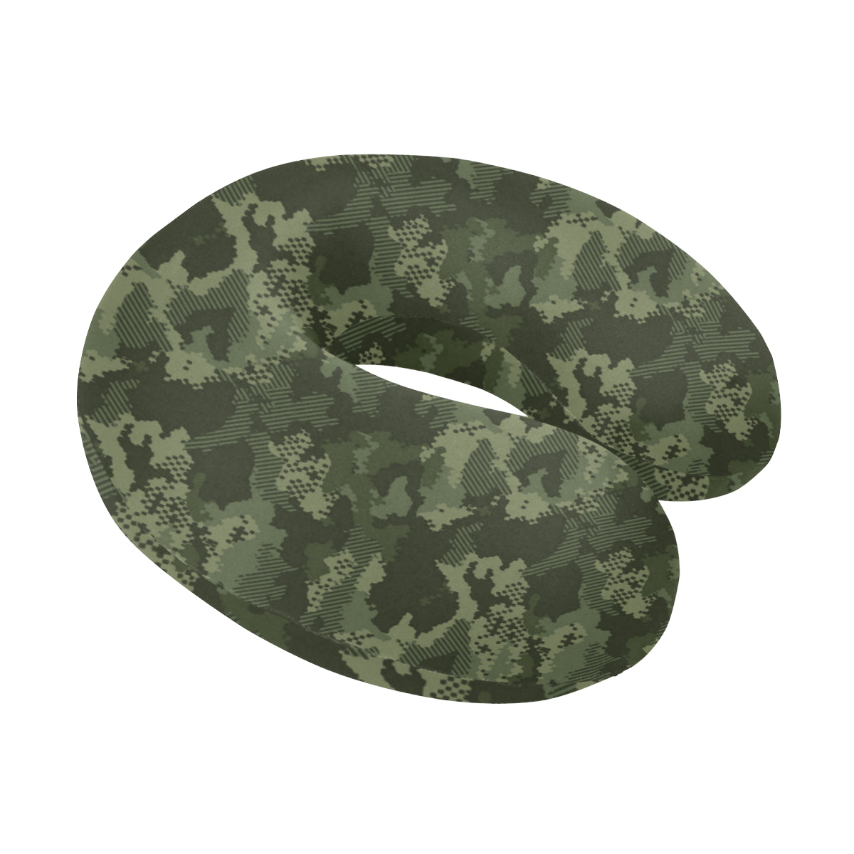 Army Camouflage Pattern Print Design 02 U-Shaped Travel Neck Pillow