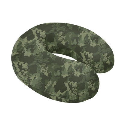Army Camouflage Pattern Print Design 02 U-Shaped Travel Neck Pillow