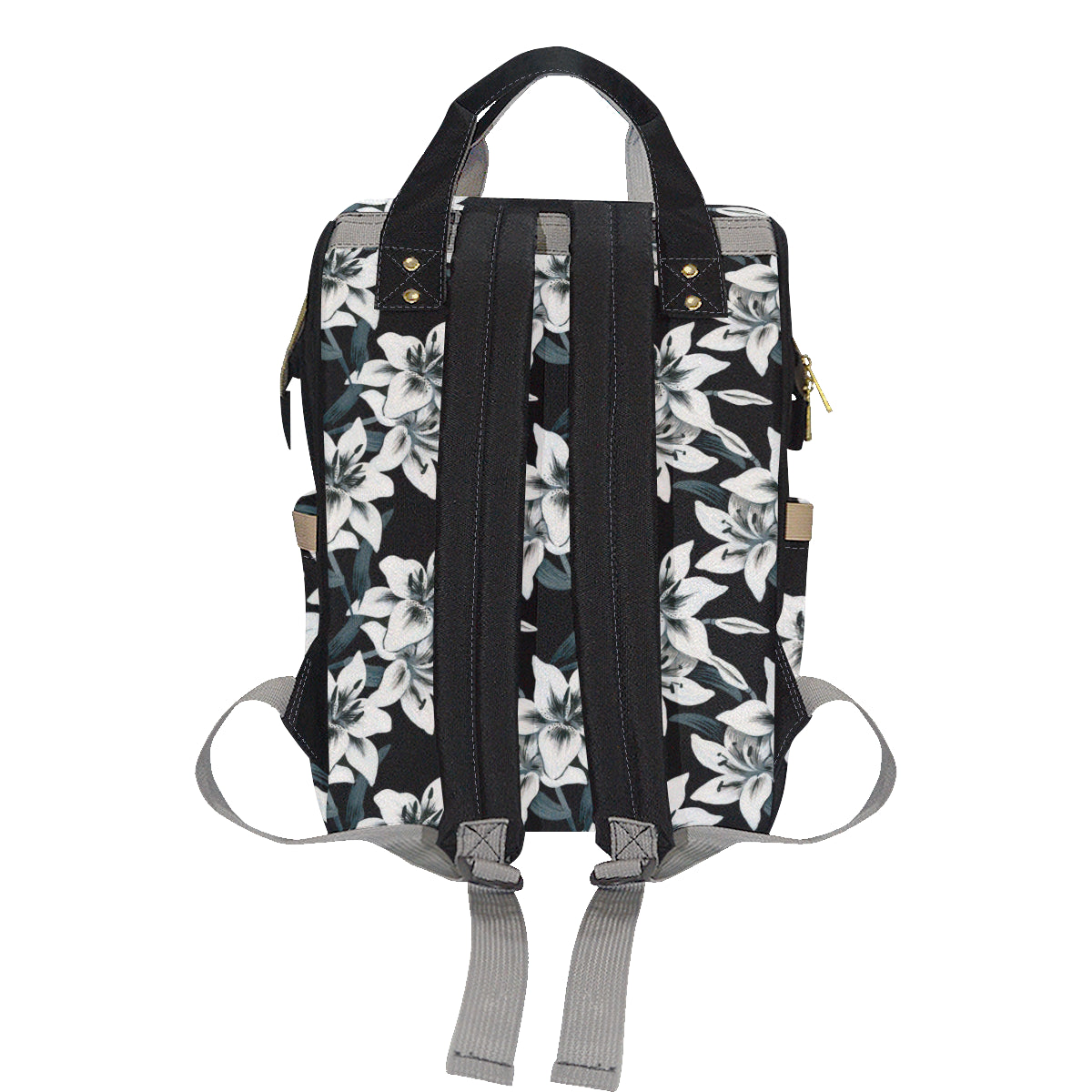 Lily Pattern Print Design 03 Diaper Bag Backpack