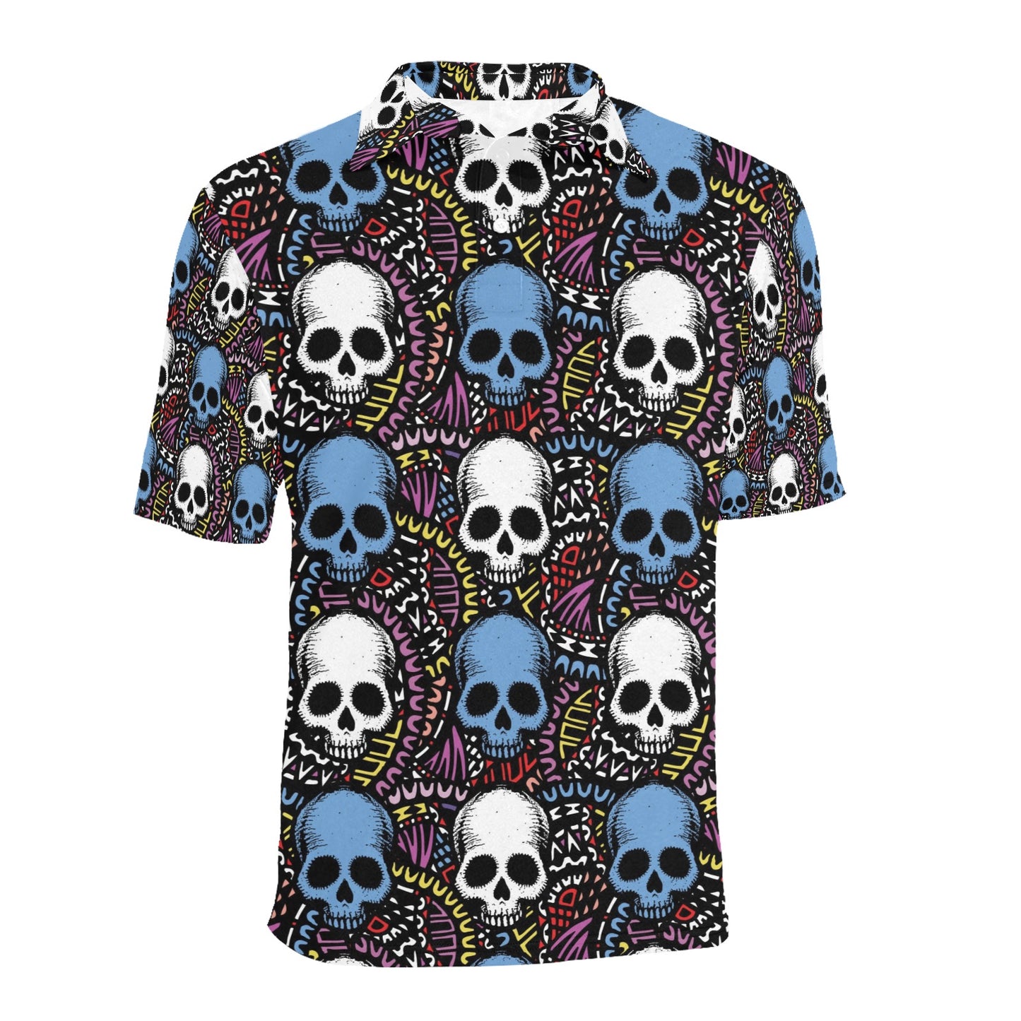 Skull Print Design LKS305 Men Polo Shirt