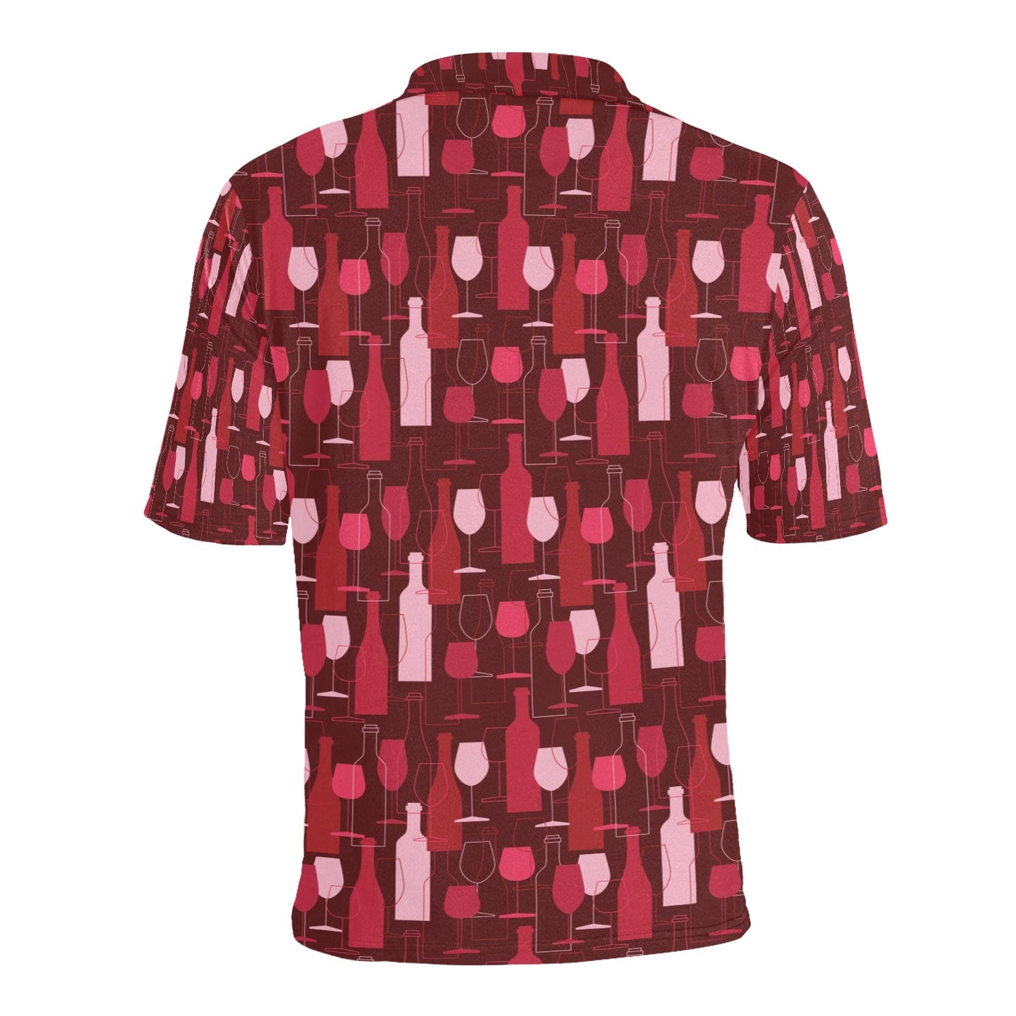 Wine Print Design LKS304 Men Polo Shirt