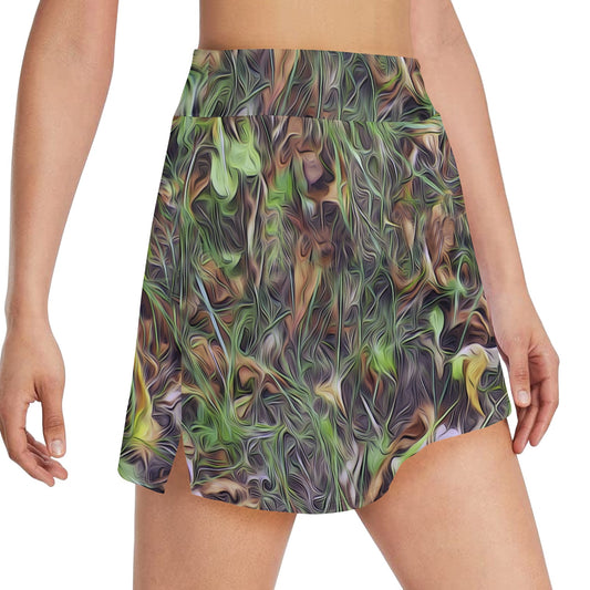 Camouflage Realistic Tree Print 17" Golf & Pickleball Skort with Pockets