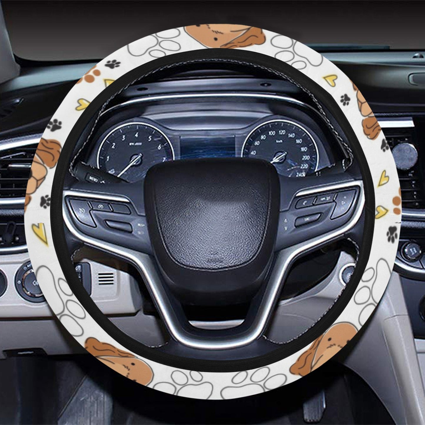 Setters Irish Print Design LKS301 Steering Wheel Cover with Elastic Edge