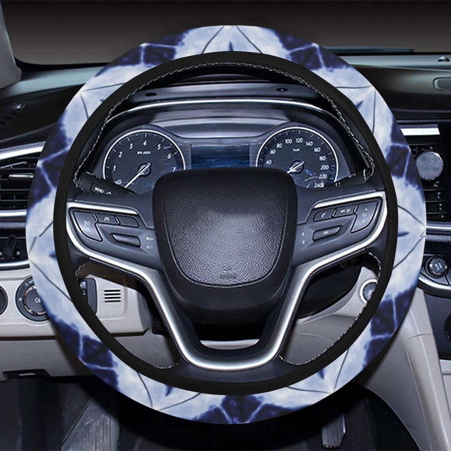 Tie Dye Print Design LKS308 Steering Wheel Cover with Elastic Edge