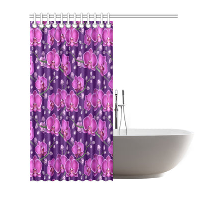 Orchid Pattern Print Design A03 Shower Curtain