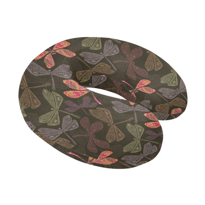Dragonfly Pattern Print Design 02 U-Shaped Travel Neck Pillow