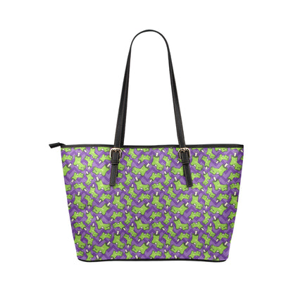 Zombie Foot Design Pattern Print Leather Tote Bag