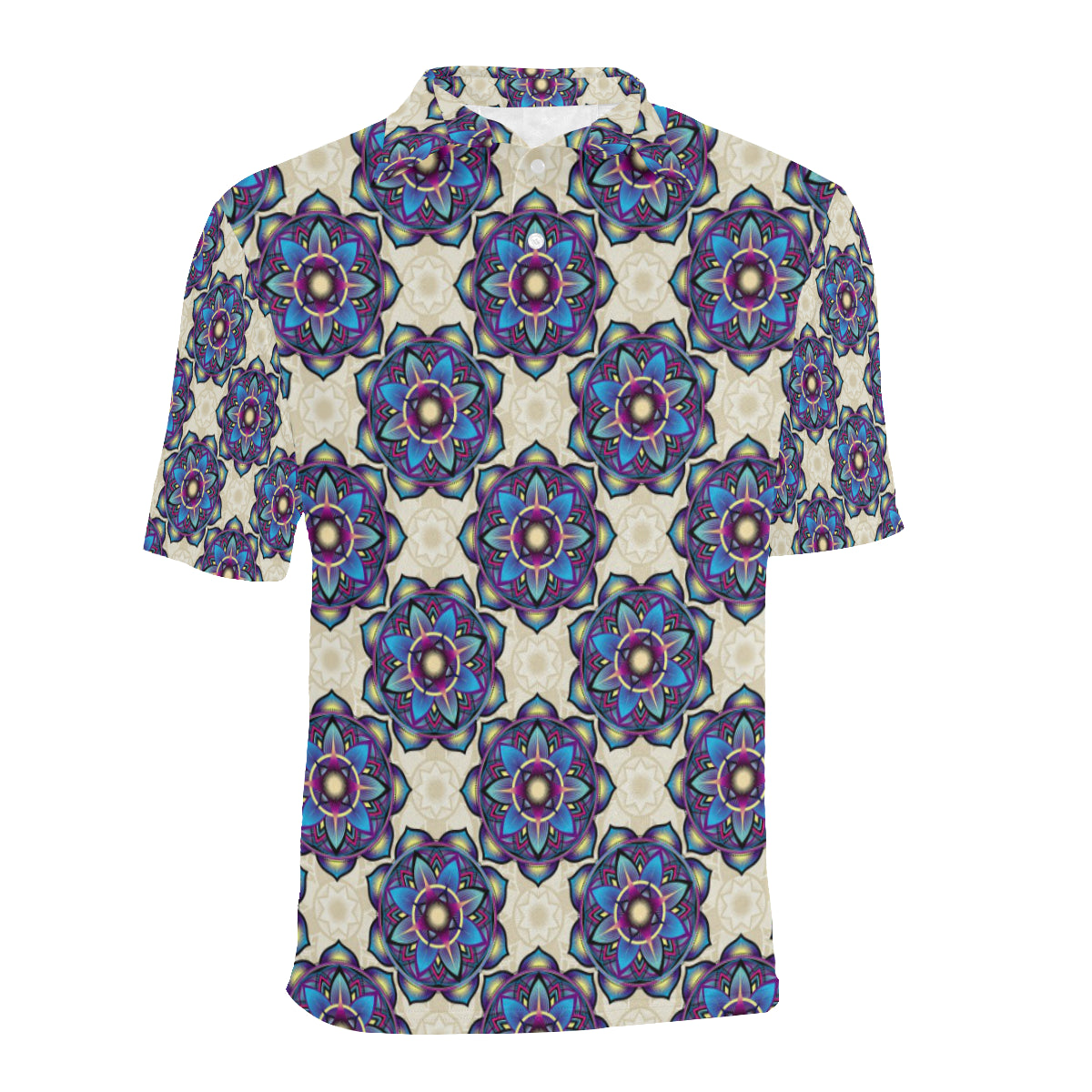 lotus Boho Pattern Print Design LO08 Men Polo Shirt