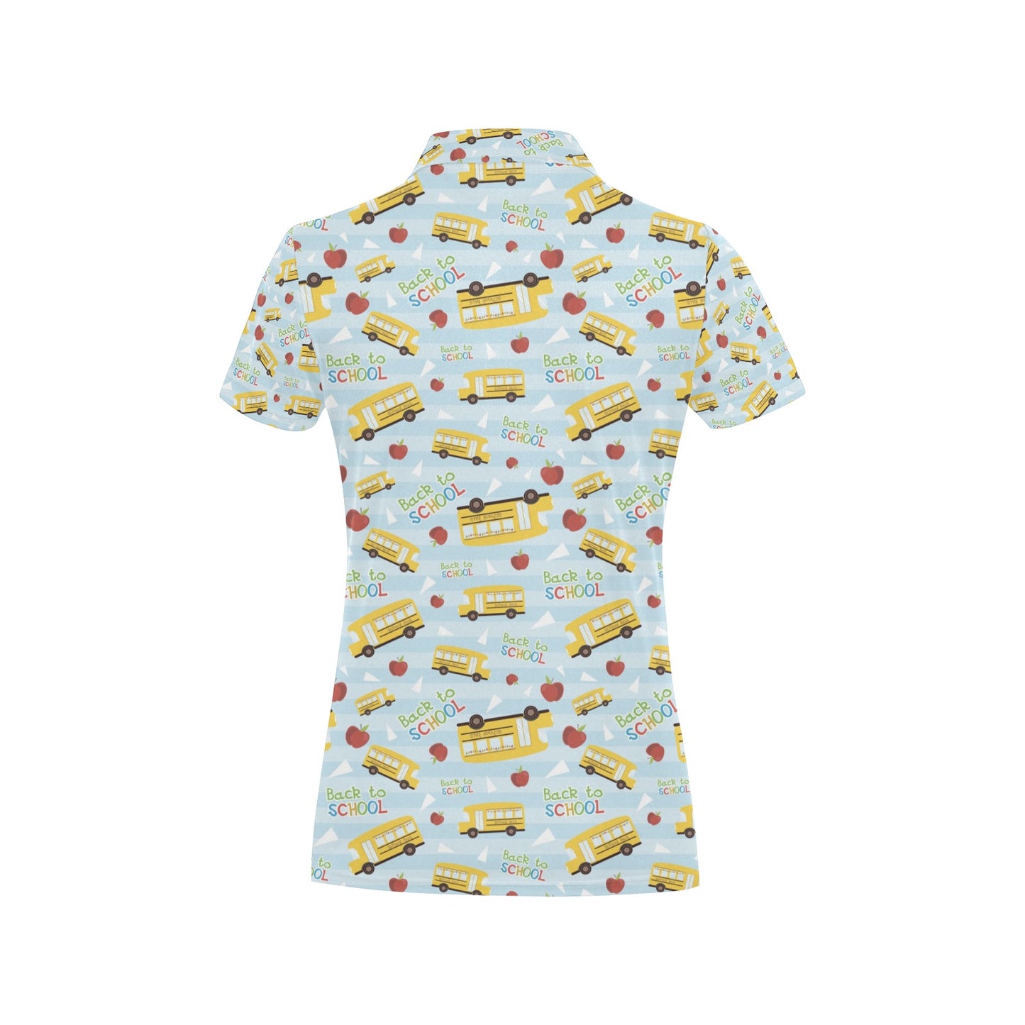 School Bus Back To School Print Design LKS303 Women's Polo Shirt