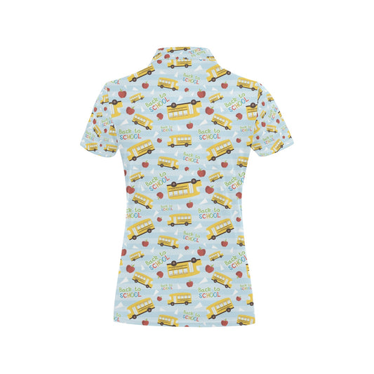 School Bus Back To School Print Design LKS303 Women's Polo Shirt