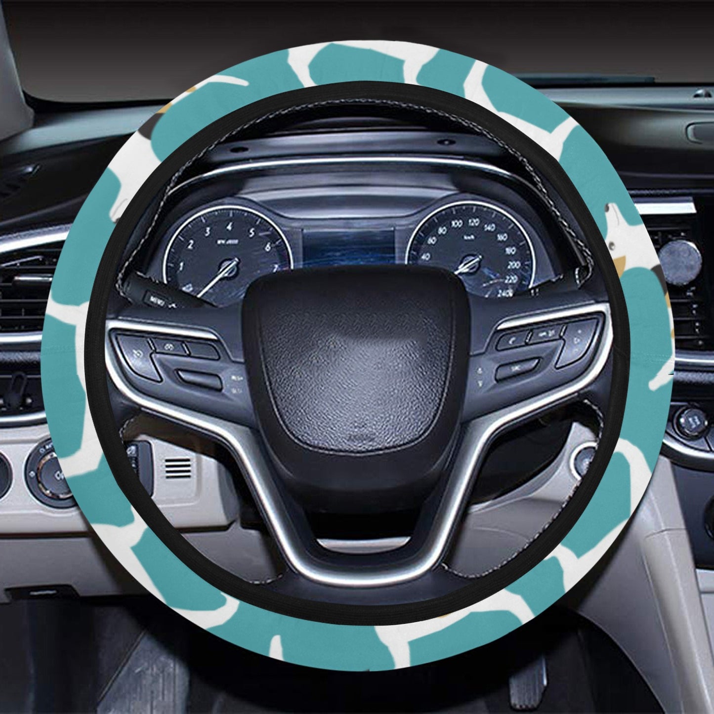 Russell Terriers Print Design LKS301 Steering Wheel Cover with Elastic Edge