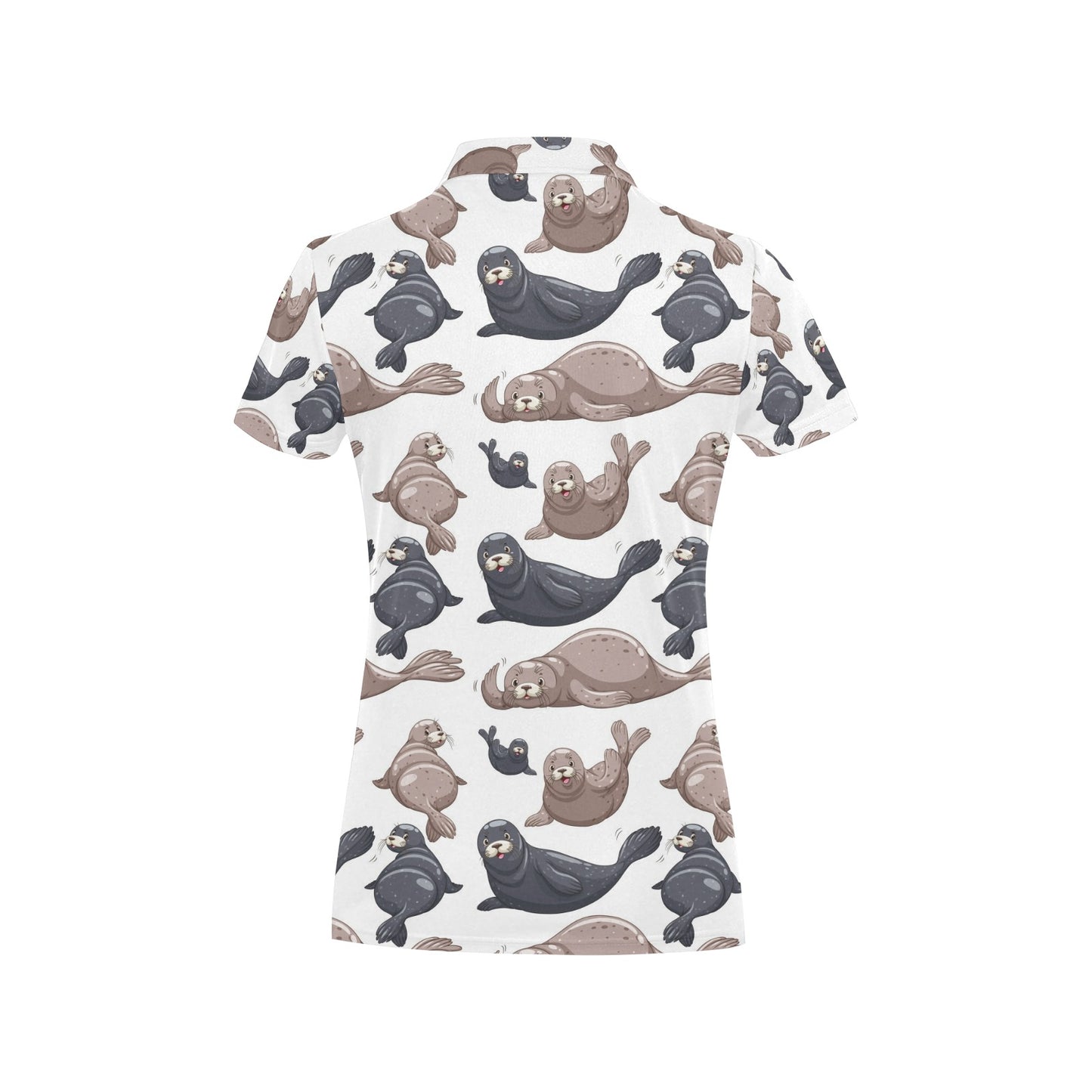 Sea Lion Pattern Print Design 02 Women's Polo Shirt