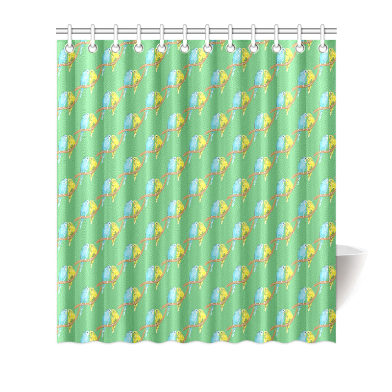 Budgerigar Pattern Print Design 01 Shower Curtain