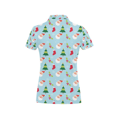 Santa Themed Print Design LKS301 Women's Polo Shirt