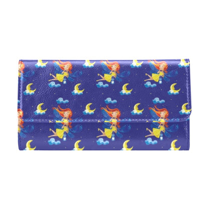 Fairy with Moon Print Pattern Women's Trifold Wallet