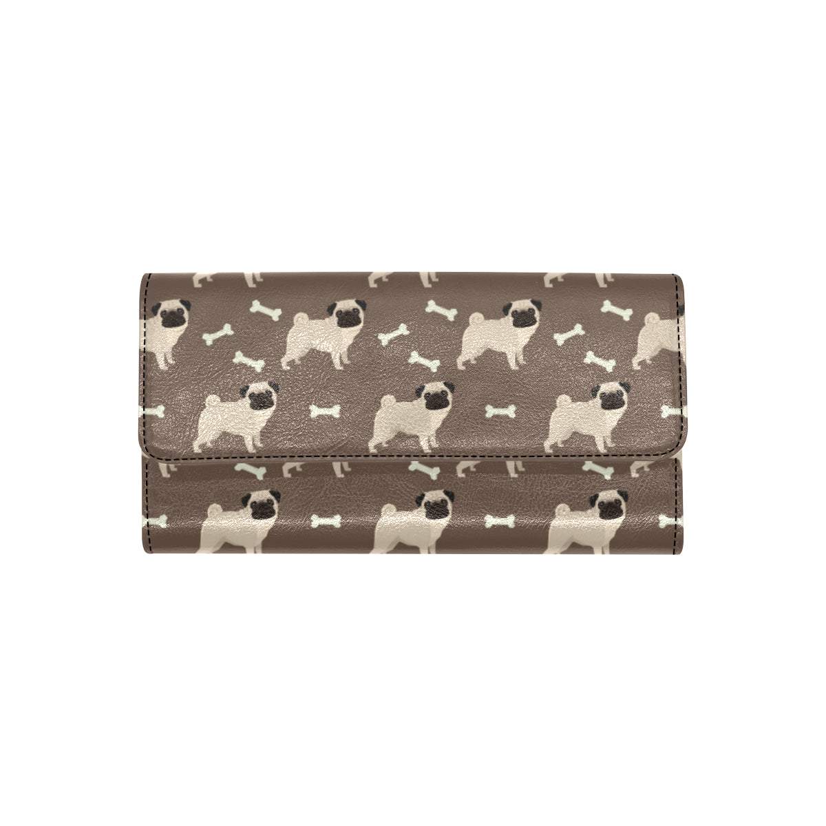 Pug Pattern Print Design A02 Women's Trifold Wallet