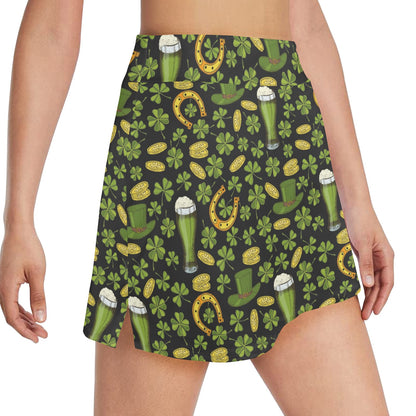 St Patricks Day Print Design LKS307 17" Golf & Pickleball Skort with Pockets
