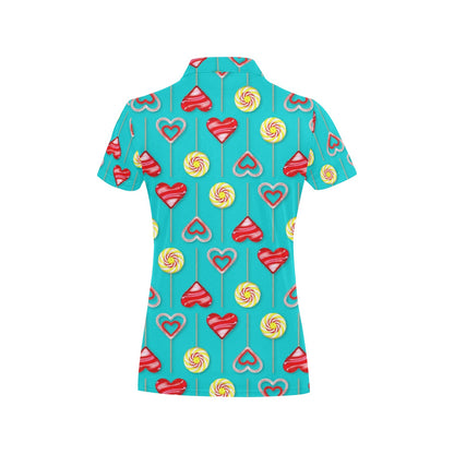 Lollipop Pattern Print Design LL06 Women's Polo Shirt