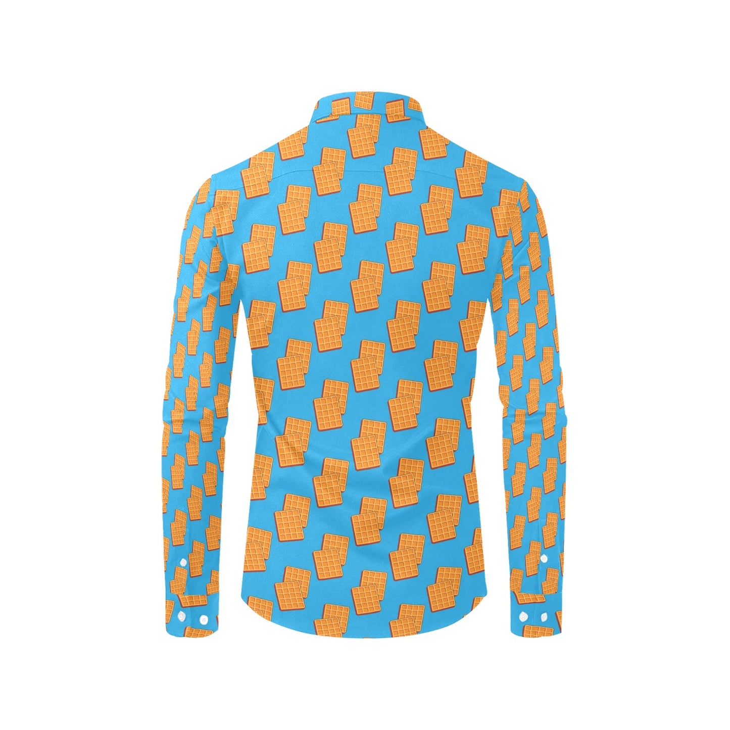 Waffle Print Design LKS304 Men's Long Sleeve Dress Shirt